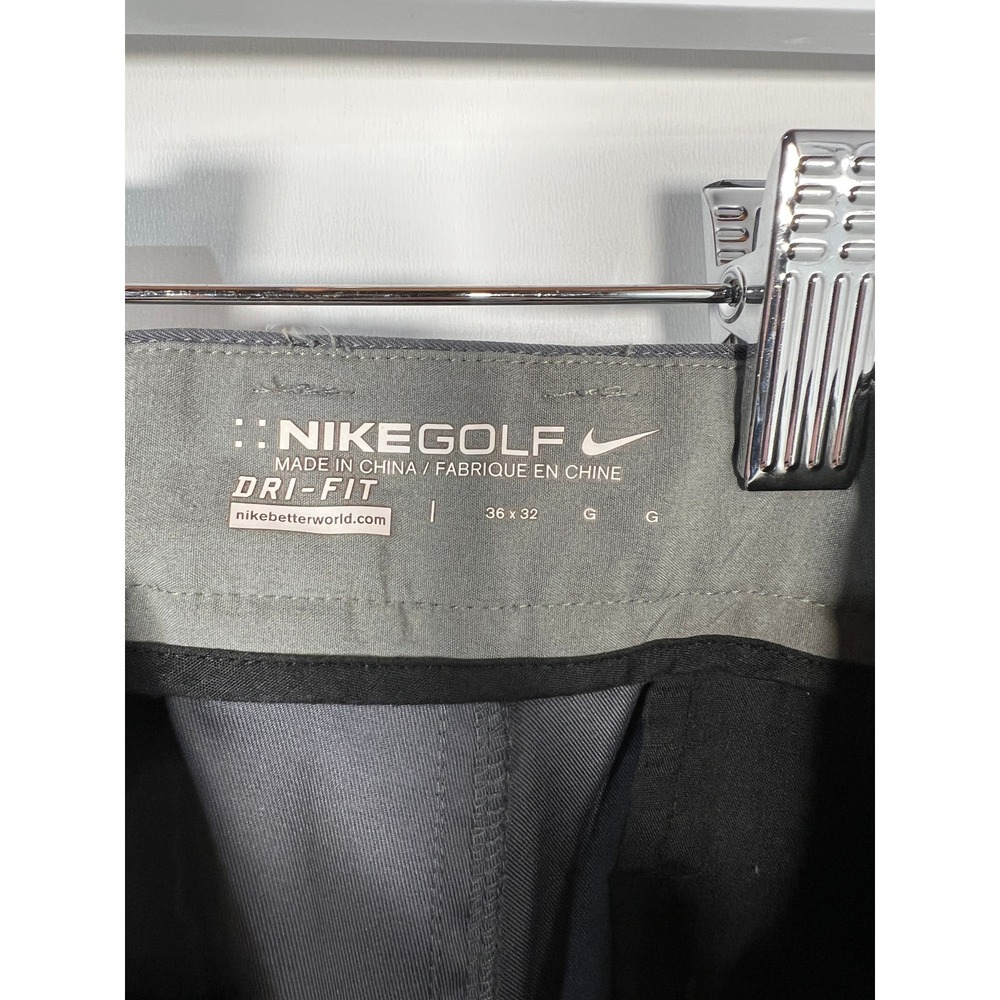 Nike Golf Dri-FIT Pants Gray Performance Stretch Chino Trousers 36x32 Mens - Picture 5 of 6